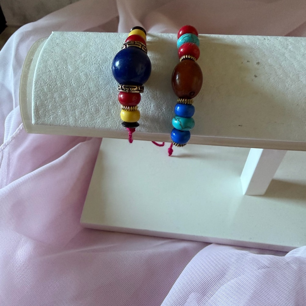 Colorful Beaded Macrame Bracelet Set